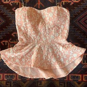 Strapless Peplum top